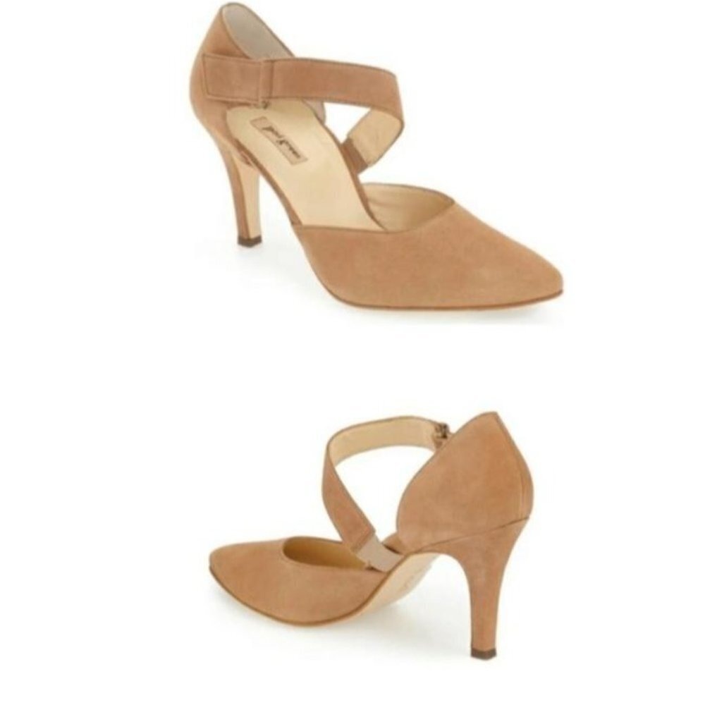 Paul Green Suede Ankle Strap Heel Pumps Camel Brown Women's Size UK 6.5 US 9
